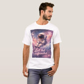 Floating Astronaut Coffee Lover Funny Space T-shirt (Voorkant volledig)