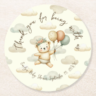 Floating Beer Adventures Baby shower Ronde Kartonnen Onderzetter