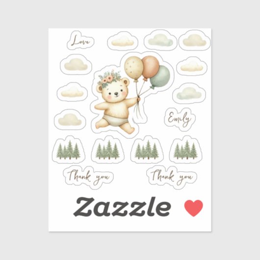 Floating Beer Adventures Baby shower Sticker (Vel)