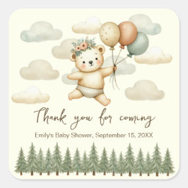 Floating Beer Adventures Baby shower Vierkante Sticker