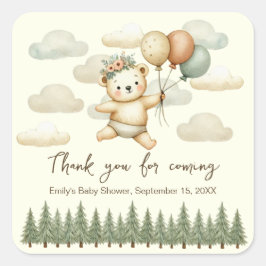 Floating Beer Adventures Baby shower Vierkante Sticker
