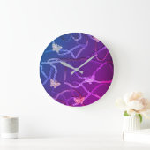 Floating Butterflies Clock (Purple) Grote Klok (Huis)