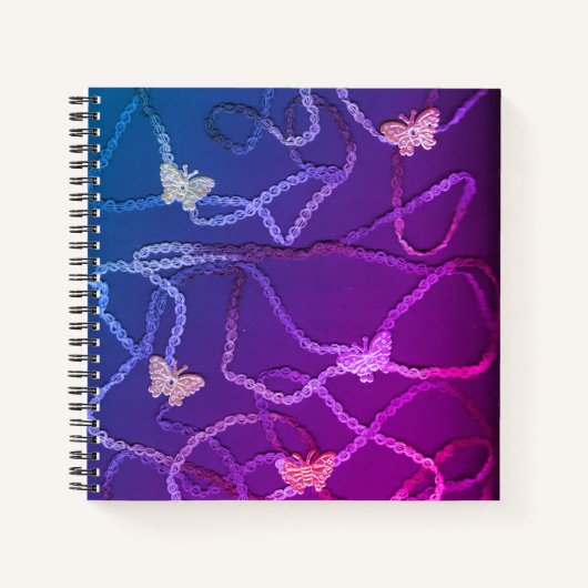 Floating Butterflies Spiral Notebook (Purple) Notitieboek (Voorkant)