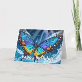 Floating Butterfly Illustratie Gelukkige Verjaarda Kaart (Voorkant)