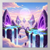 Floating Crystal Kingdom above the Clouds Poster (Voorkant)