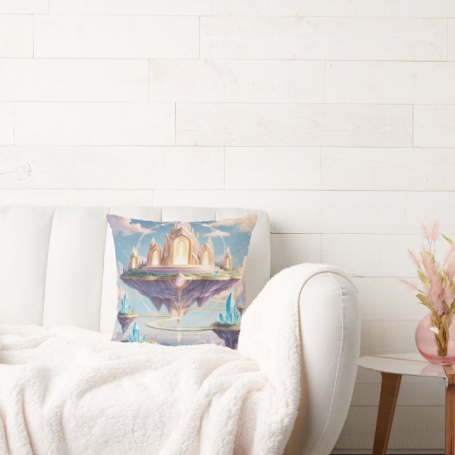 Floating Crystal Temple Pillow - ETHERISCHE FANTAS Kussen (Bank)