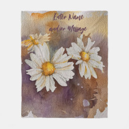 Floating Daisy waterverf Christmas Fleece Deken