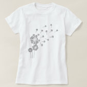 Floating Dandelion Seeds; Cute Minimalist Summer T-shirt (Design voorkant)