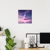 Floating Dream Castle Above the Clouds Poster (Thuiskantoor)