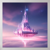 Floating Dream Castle Above the Clouds Poster