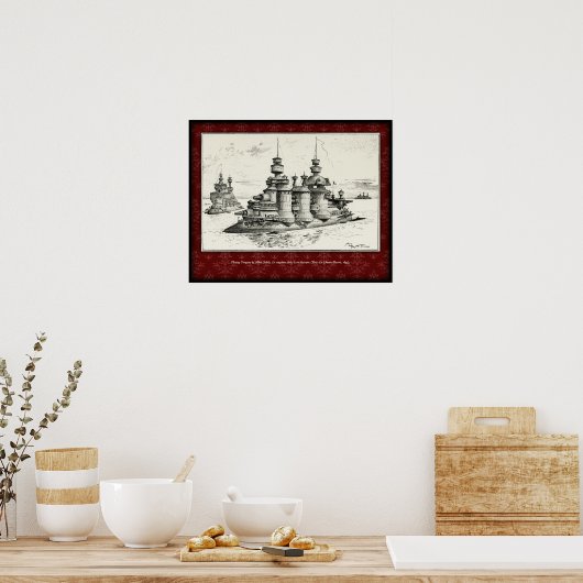 Floating Dungeons Poster - Albert Robida, 1893 (Keuken)