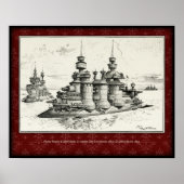 Floating Dungeons Poster - Albert Robida, 1893 (Voorkant)