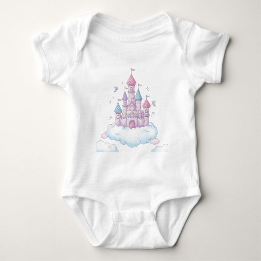 Floating Fairy Castle – Whimsical Kids’ Fantasy Romper (Voorkant)