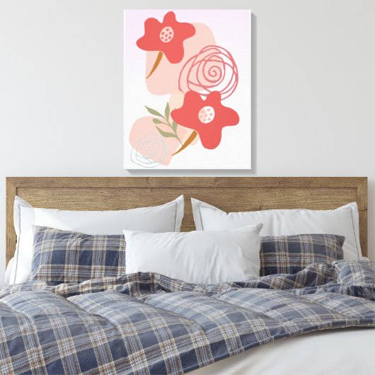 Floating Floral Boho Canvas Afdruk (Insitu (Slaapkamer))