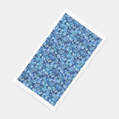 Floating Floral Pattern 01.Blue DBlue BG Servet (Hoek)