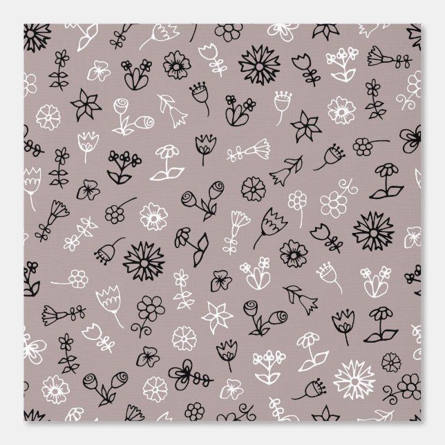 Floating Flowers Pattern Behang (Voorkant)