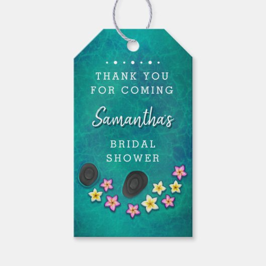 Floating Flowers Spa Party Gift Labels Cadeaulabel (Voorkant)