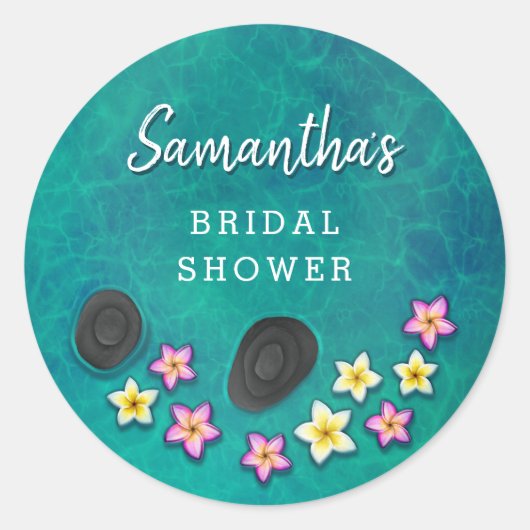 Floating Flowers Spa Party Stickers (Voorkant)