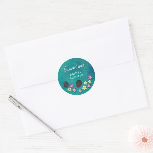 Floating Flowers Spa Party Stickers (Envelop)