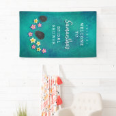 Floating Flowers Spa Party Welkom Banner (Insitu)