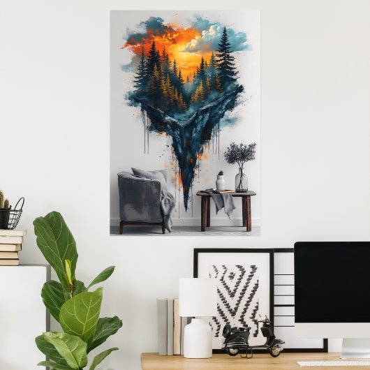 Floating Forest Dreamy Poster (Thuiskantoor)