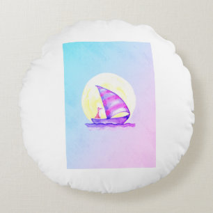 Floating Fox Fantasy Pillow" Rond Kussen