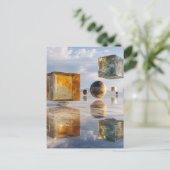 Floating Geometric Marvels Over Water Briefkaart (Staand voorkant)