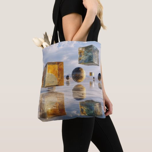 Floating Geometric Marvels Over Water Tote Bag (Dichtbij)