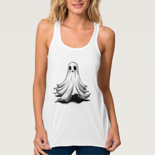 Floating Ghost Halloween T-Shirt – Spooky Cute (Voorkant)