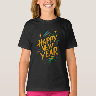 Floating Graffiti Elegance – Nieuwjaar in goud, Ne T-shirt