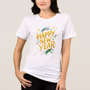Floating Graffiti Elegance – Nieuwjaar in goud, Ne Tri-Blend Shirt