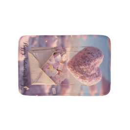 Floating Heart of Love Letters Design Postcard Badmat