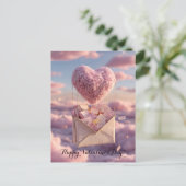 Floating Heart of Love Letters Design Postcard Briefkaart (Staand voorkant)