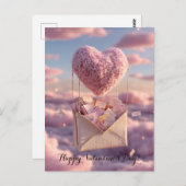 Floating Heart of Love Letters Design Postcard Briefkaart (Voorkant / Achterkant)