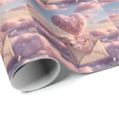 Floating Heart of Love Letters Design Postcard Cadeaupapier (Rol Hoek)