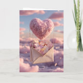 Floating Heart of Love Letters Design Postcard Kaart (Achterkant)