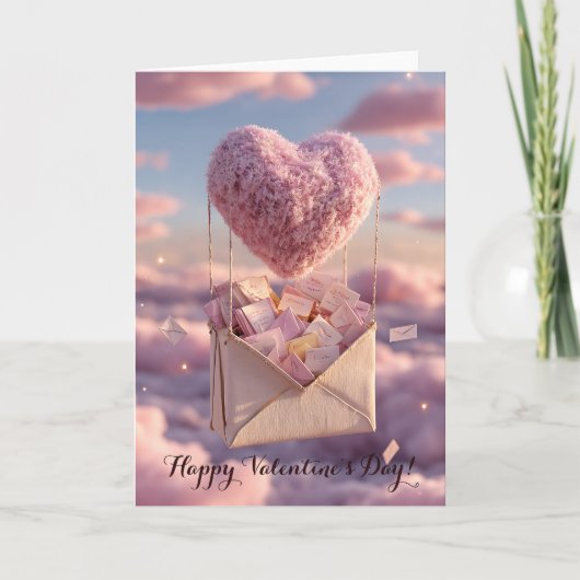 Floating Heart of Love Letters Design Postcard Kaart (Voorkant)