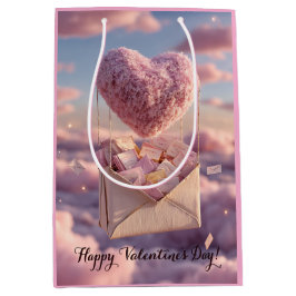 Floating Heart of Love Letters Design Postcard Medium Cadeauzakje