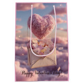 Floating Heart of Love Letters Design Postcard Medium Cadeauzakje (Achterkant)