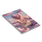 Floating Heart of Love Letters Design Postcard Notitieboek (Rechterzijde)