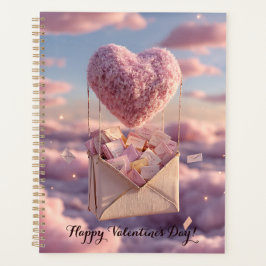 Floating Heart of Love Letters Design Postcard Planner