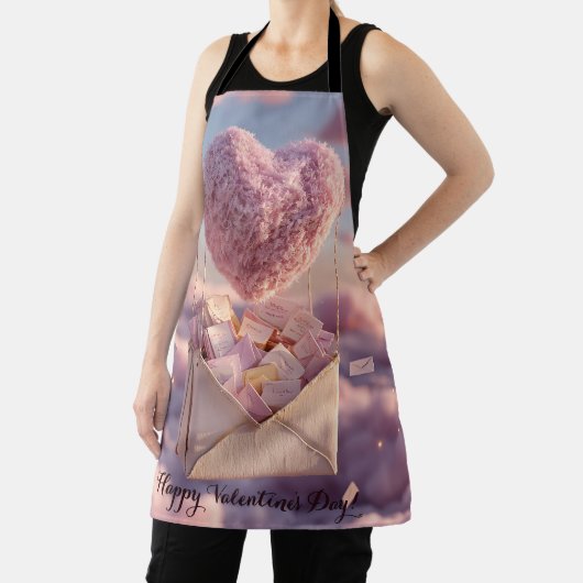 Floating Heart of Love Letters Design Postcard Schort (Insitu)