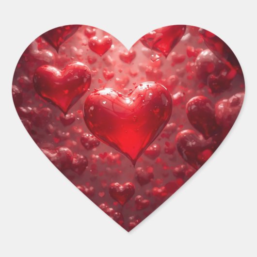 FLOATING HEARTS HART STICKER (Voorkant)