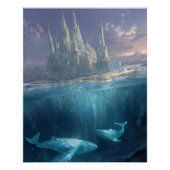 Floating Ice Castle With Ocean Whales Perfect Poster (Voorkant)