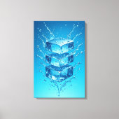 Floating Ice Cube Splash - Dynamische digitale kun Canvas Afdruk (Voorkant)