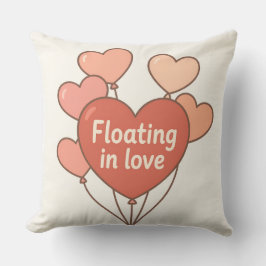 Floating in Love Heart Balloons Romantic Throw Pil Kussen