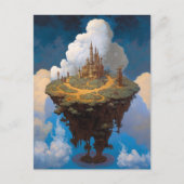 Floating Island Surreal Castle Fantasy Art Briefkaart (Voorkant)