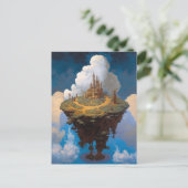 Floating Island Surreal Castle Fantasy Art Briefkaart (Staand voorkant)