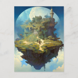 Floating Island Surreal Landscape Fantasy Art Briefkaart