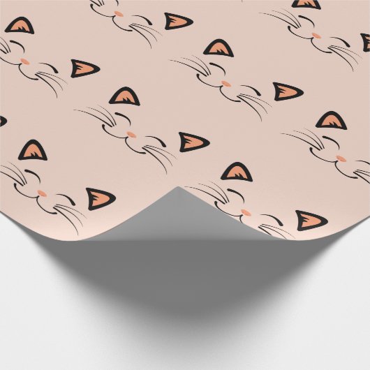 Floating Kitten Cat Face Pattern Cadeaupapier (Hoek)